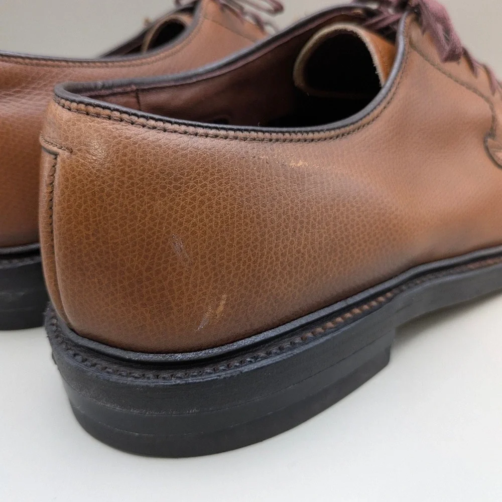 Vtg Hanover LB Sheppard Model 2102 Tan Calfskin Leather Derby Blucher Size 9